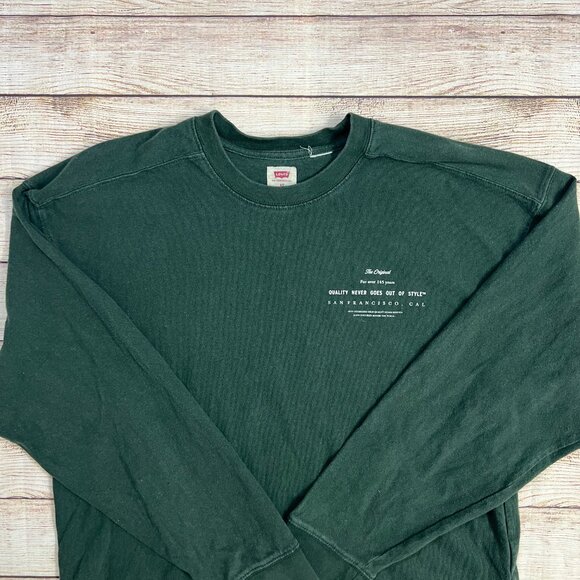 Levi's Green Crewneck Sweatshirt XS Vintage Wash San Francisco Long Sleeve - Picture 3 of 9